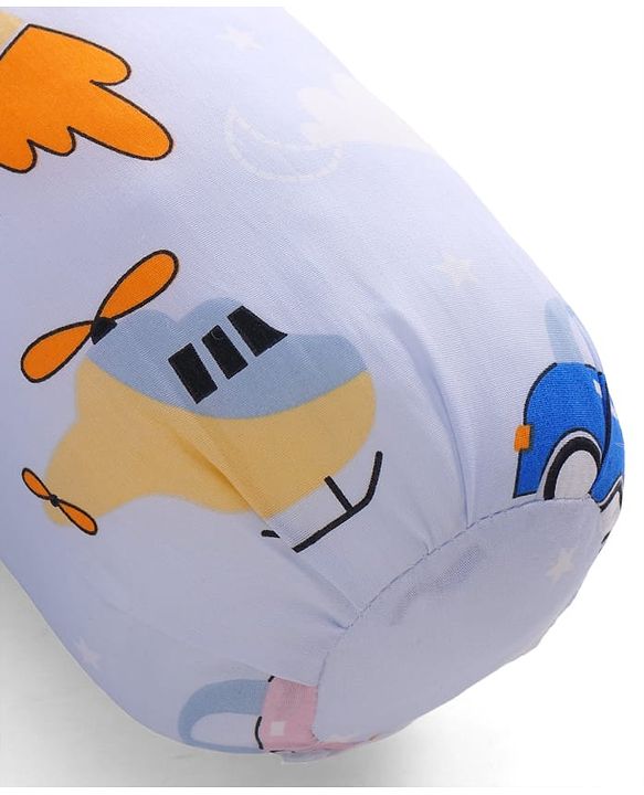 Babyhug Bolsters Penguin Print Set of 2 - Blue| 100% Cotton Outer Cover| Soft Poly Filling| Safe Sleep| Girls and Boys| Protection from Crib Railing| New Born Gifting Option