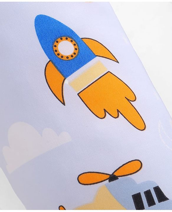 Babyhug Bolsters Penguin Print Set of 2 - Blue| 100% Cotton Outer Cover| Soft Poly Filling| Safe Sleep| Girls and Boys| Protection from Crib Railing| New Born Gifting Option