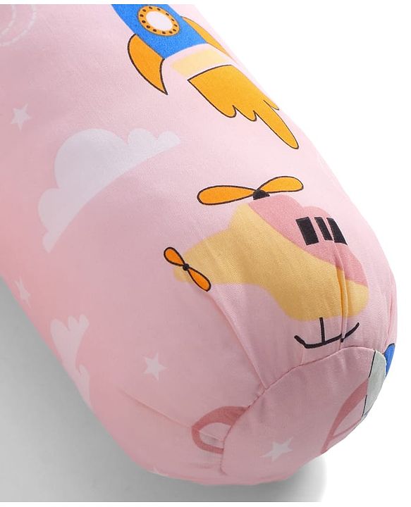 Babyhug Bolsters Penguin Print Set of 2 - Blue| 100% Cotton Outer Cover| Soft Poly Filling| Safe Sleep| Girls and Boys| Protection from Crib Railing| New Born Gifting Option