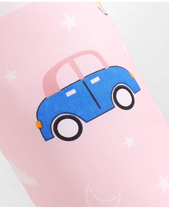 Babyhug Bolsters Penguin Print Set of 2 - Blue| 100% Cotton Outer Cover| Soft Poly Filling| Safe Sleep| Girls and Boys| Protection from Crib Railing| New Born Gifting Option