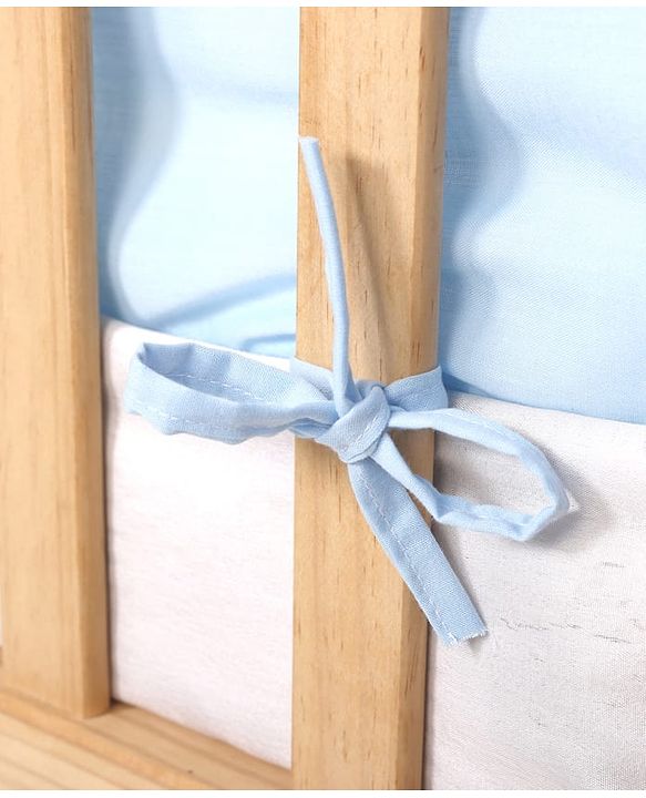 Babyhug 100% Cotton Cot Bumper Penguin Print - Blue| Soft Protective Padding| Breathable & Comfortable| Washable| Easy to Assemble| Compact Folding for Storage| Prevents Bumping into Crib Sides