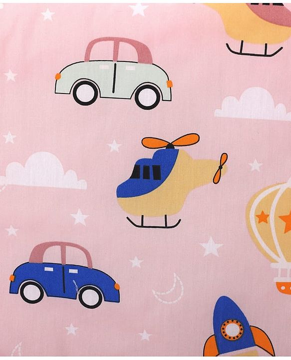 Babyhug 100% Cotton Cot Bumper Penguin Print - Blue| Soft Protective Padding| Breathable & Comfortable| Washable| Easy to Assemble| Compact Folding for Storage| Prevents Bumping into Crib Sides