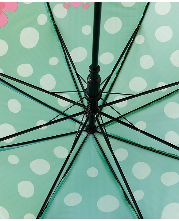 Babyhug Free Size Floral & Polka Dots Printed Umbrella - Green