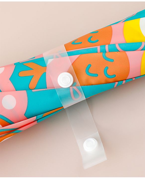 Babyhug Free Size Floral & Owl Printed Umbrella - Light Blue