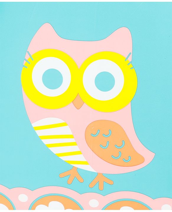 Babyhug Free Size Floral & Owl Printed Umbrella - Light Blue