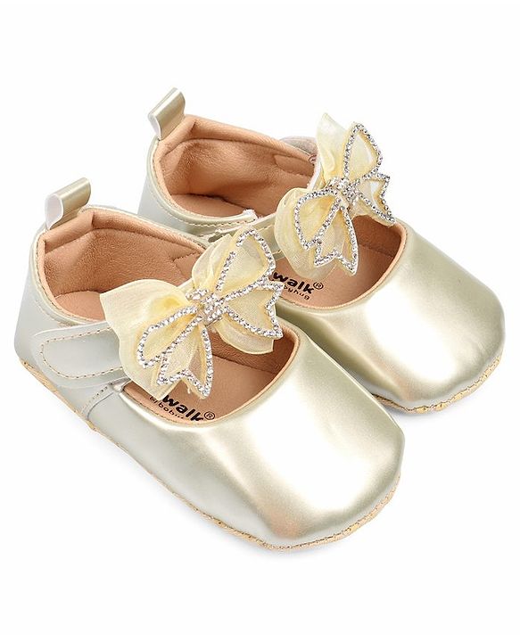 Cute Walk by Babyhug Booties With Bow Applique - Rose Gold