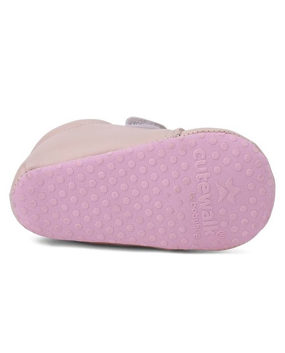 Cute Walk by Babyhug Booties With Floral Embriodery - Pink