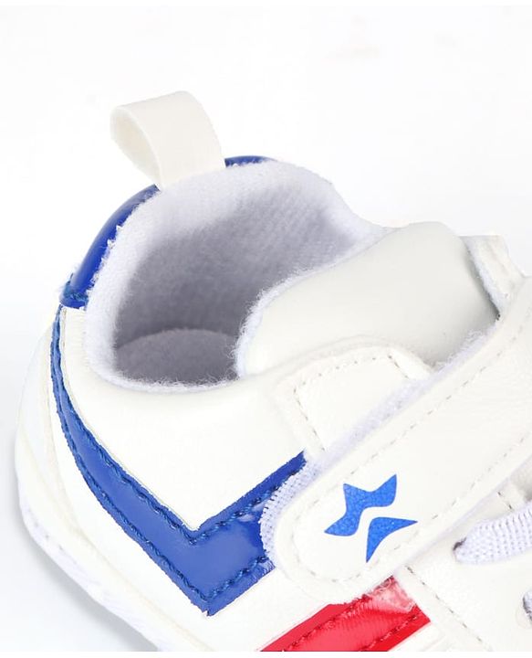 Cute Walk by Babyhug Velcro Closure Booties with Stripes - White