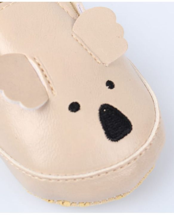 Cute Walk by Babyhug Slip On Booties With Koala Embroidery & Applique - Beige