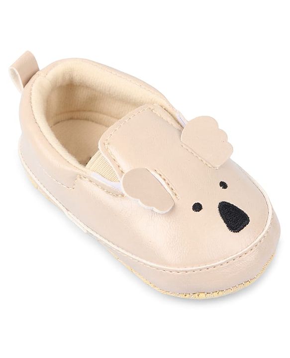 Cute Walk by Babyhug Slip On Booties With Koala Embroidery & Applique - Beige