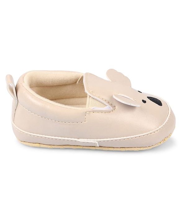 Cute Walk by Babyhug Slip On Booties With Koala Embroidery & Applique - Beige