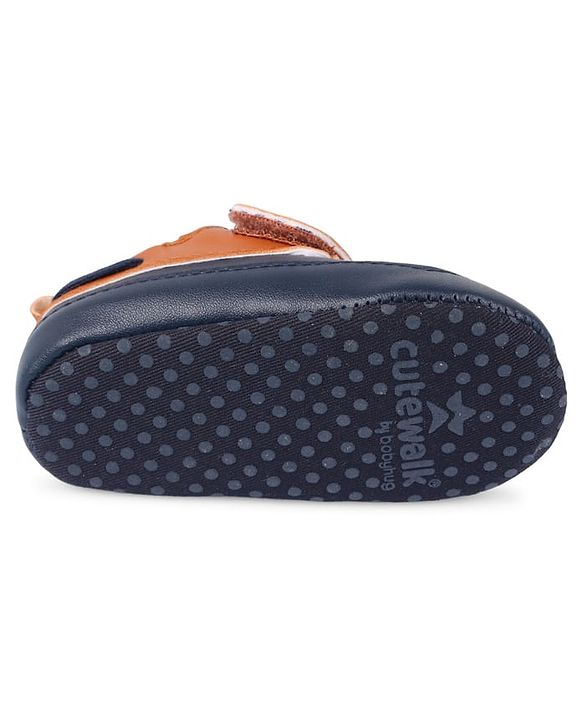 Cute Walk by Babyhug Velcro Closure Solid Booties - Navy Blue