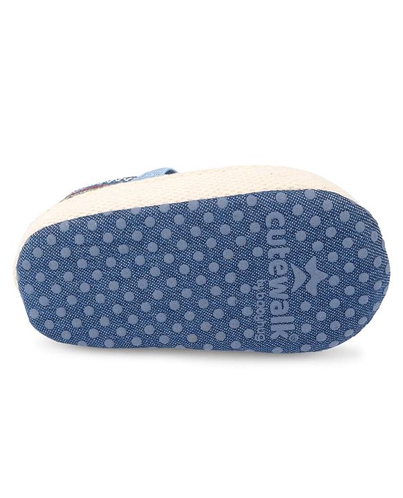 Cute Walk by Babyhug Slip On Booties With Floral Applique - Blue