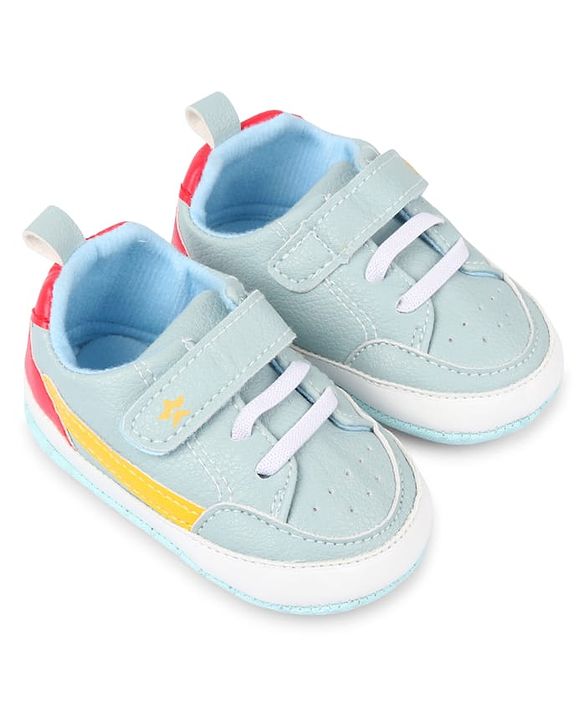 Cute Walk by Babyhug Velcro Closure Solid Booties - Blue