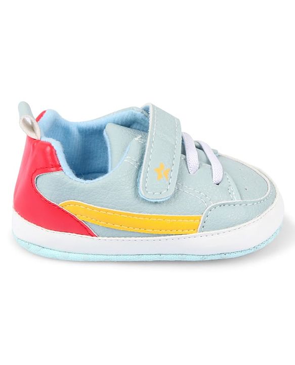 Cute Walk by Babyhug Velcro Closure Solid Booties - Blue