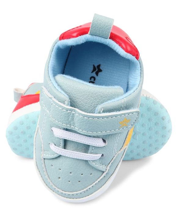 Cute Walk by Babyhug Velcro Closure Solid Booties - Blue
