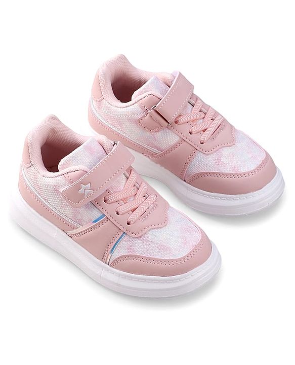 Cute Walk by Babyhug Velcro Closure Sneakers with Lace Detailing - Pink