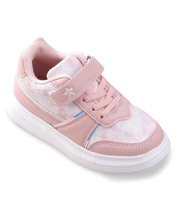 Cute Walk by Babyhug Velcro Closure Sneakers with Lace Detailing - Pink