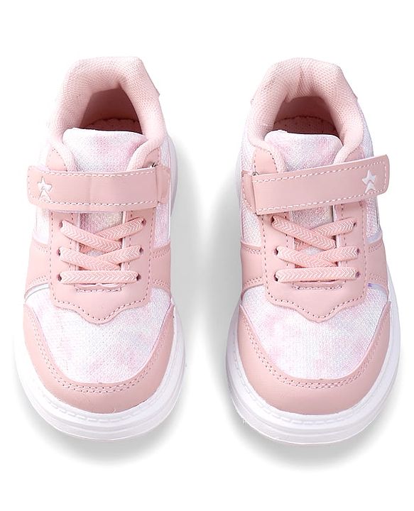 Cute Walk by Babyhug Velcro Closure Sneakers with Lace Detailing - Pink