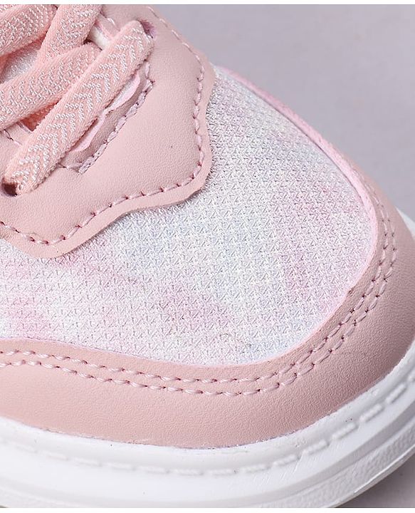 Cute Walk by Babyhug Velcro Closure Sneakers with Lace Detailing - Pink