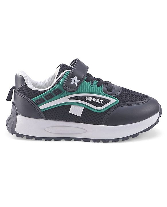 Cute Walk by Babyhug Velcro Closure Sneakers with Sport Applique - Black