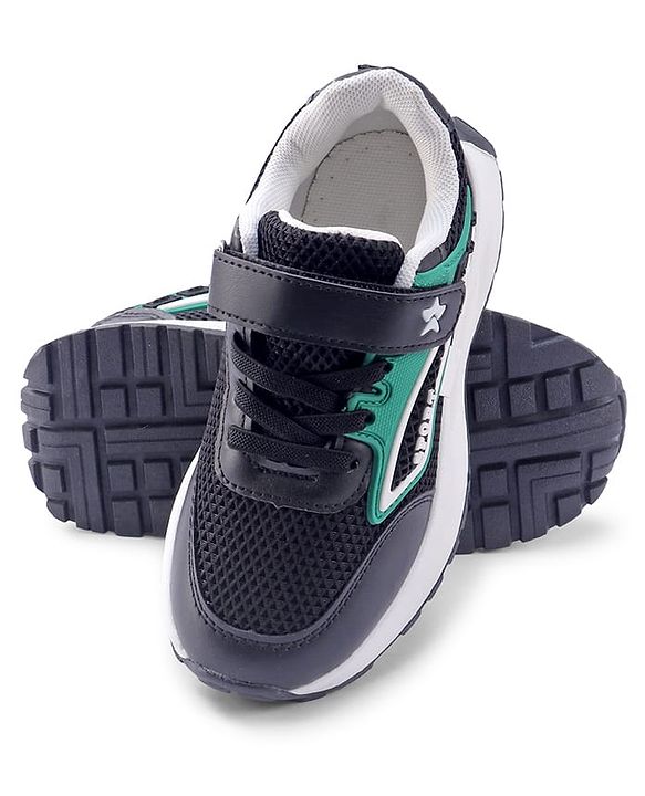 Cute Walk by Babyhug Velcro Closure Sneakers with Sport Applique - Black