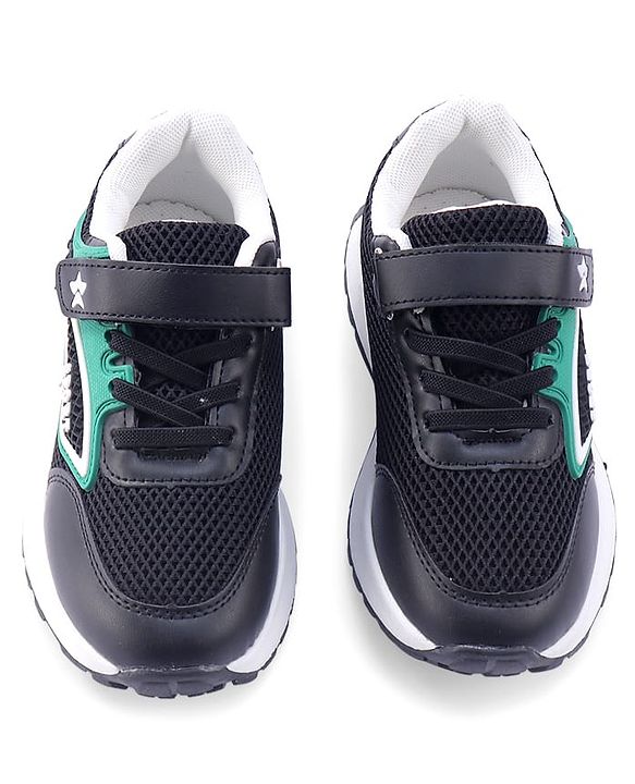 Cute Walk by Babyhug Velcro Closure Sneakers with Sport Applique - Black