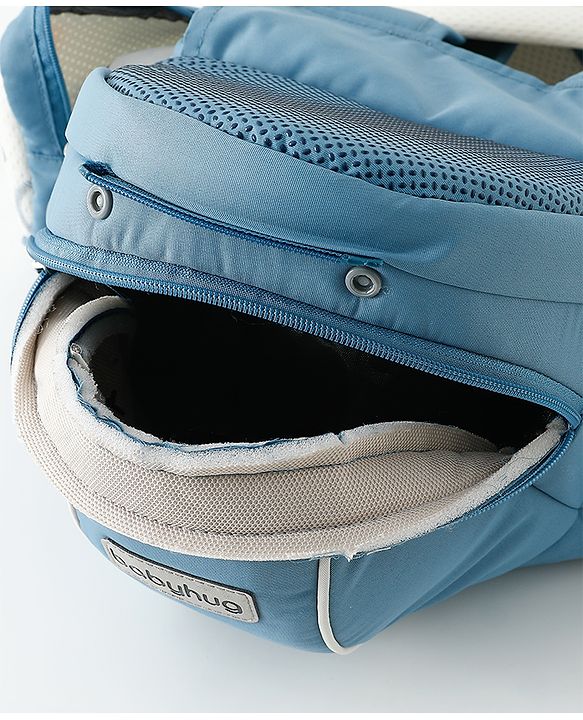 Babyhug AirEase 5-in-1 Hip Seat Baby Carrier - Blue| Lightweight & Breathable| Ergonomic Support| Foldable Head Support| Multiple Carry Positions| Carrying Capacity 15 kg| Optimum Weight Distribution