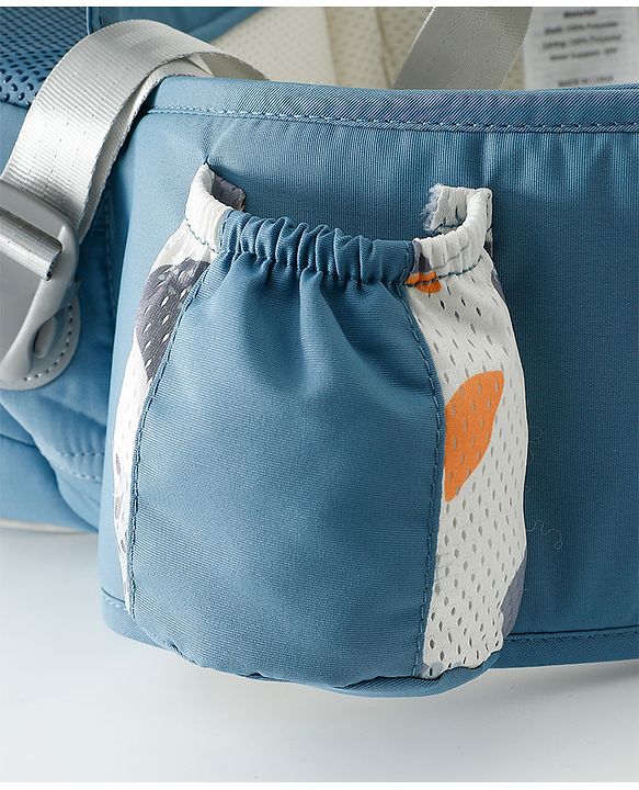 Babyhug AirEase 5-in-1 Hip Seat Baby Carrier - Blue| Lightweight & Breathable| Ergonomic Support| Foldable Head Support| Multiple Carry Positions| Carrying Capacity 15 kg| Optimum Weight Distribution