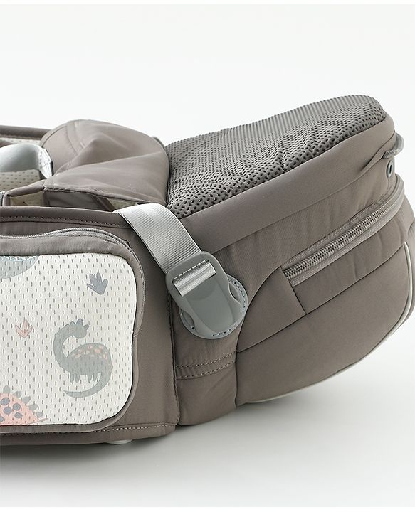 Babyhug AirEase 5-in-1 Hip Seat Baby Carrier - Grey| Lightweight & Breathable| Ergonomic Support| Foldable Head Support| Multiple Carry Positions| Carrying Capacity 15 kg| Optimum Weight Distribution