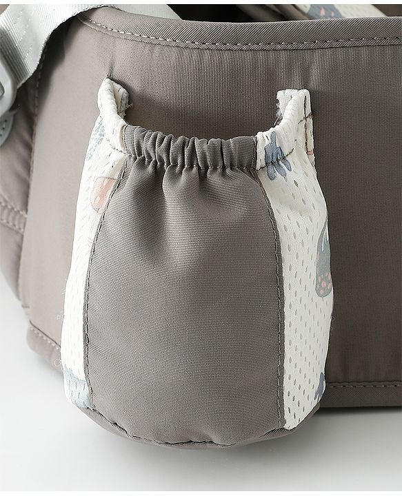Babyhug AirEase 5-in-1 Hip Seat Baby Carrier - Grey| Lightweight & Breathable| Ergonomic Support| Foldable Head Support| Multiple Carry Positions| Carrying Capacity 15 kg| Optimum Weight Distribution