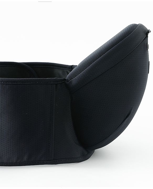 Babyhug SnugMate 5-in-1 Hip Seat Baby Carrier - Black| Premium Build| AirFlow Mesh Fabric| Foldable Head Cover| Padded Adjustable Straps| 5 Carry Positions| 15 kg Capacity| Optimum Weight Distribution