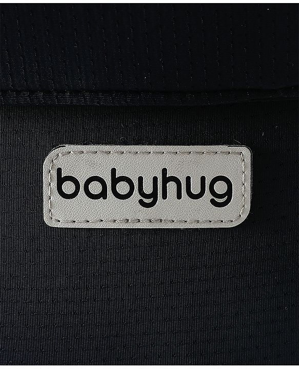 Babyhug SnugMate 5-in-1 Hip Seat Baby Carrier - Black| Premium Build| AirFlow Mesh Fabric| Foldable Head Cover| Padded Adjustable Straps| 5 Carry Positions| 15 kg Capacity| Optimum Weight Distribution
