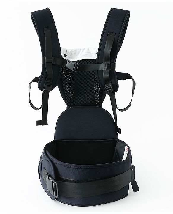 Babyhug SnugMate 5-in-1 Hip Seat Baby Carrier - Black| Premium Build| AirFlow Mesh Fabric| Foldable Head Cover| Padded Adjustable Straps| 5 Carry Positions| 15 kg Capacity| Optimum Weight Distribution