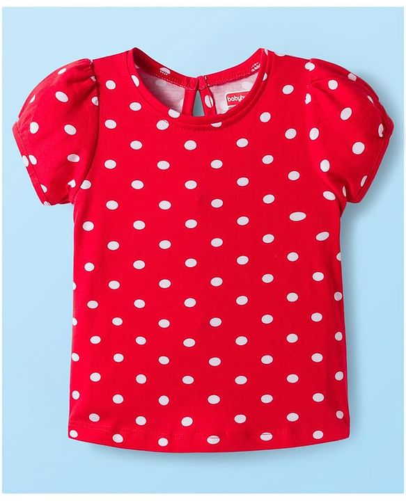 Babyhug Cotton Knit Half Sleeves T-Shirt with Floral & Polka Dot Print Pack of 3 - Red White & Navy Blue
