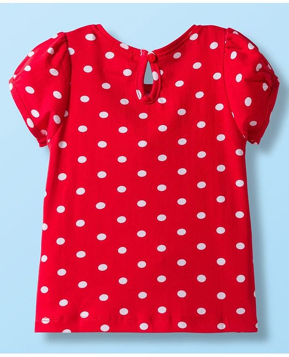 Babyhug Cotton Knit Half Sleeves T-Shirt with Floral & Polka Dot Print Pack of 3 - Red White & Navy Blue