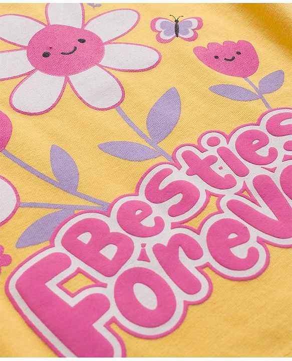 Babyhug Cotton Knit Half Sleeves T-Shirt with Floral & Polka Dot Print Pack of 3 - Pink Yellow & Navy Blue