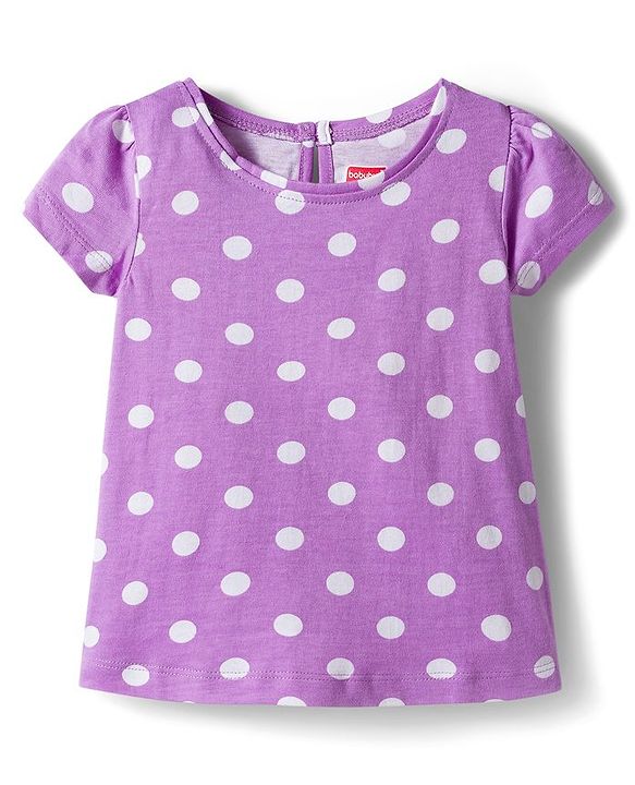 Babyhug Cotton Knit Half Sleeves T-Shirt with Floral & Polka Dot Print Pack of 3 -Plum Yellow & White