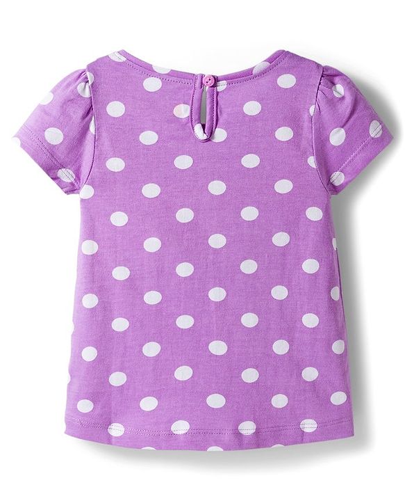 Babyhug Cotton Knit Half Sleeves T-Shirt with Floral & Polka Dot Print Pack of 3 -Plum Yellow & White