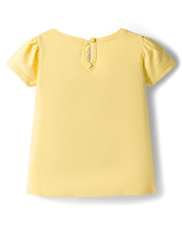 Babyhug Cotton Knit Half Sleeves T-Shirt with Floral & Polka Dot Print Pack of 3 -Plum Yellow & White