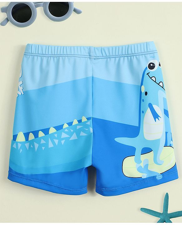 Babyhug Sea Life Printed Swimming Trunk - Blue
