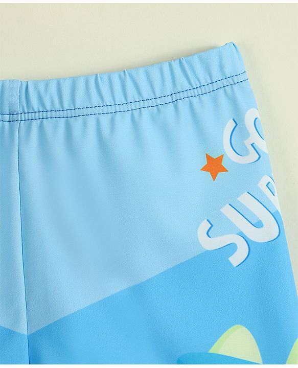 Babyhug Sea Life Printed Swimming Trunk - Blue