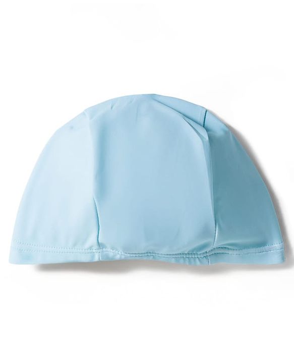 Babyhug Half Raglan Sleeves Legged Swimsuit With Dino Print & Cap - Light Blue