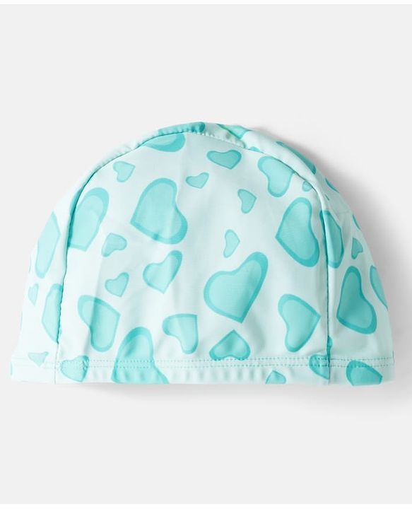 Babyhug Half Raglan Sleeves Legged Swimsuit With Dino Print & Cap - Sea Green
