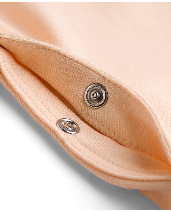 Babyhug 100% Cotton Knit Full Sleeves Romper With Cap & Deer Applique - Beige