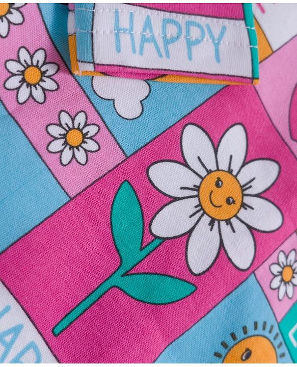 Babyhug 100% Cotton Knit Full Sleeves Front Open Jhablas with Floral & Polka Dot Print Pack of 3 - Pink & Orange