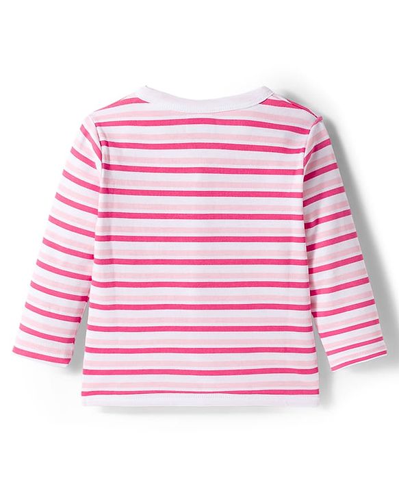Babyhug 100% Cotton Knit Full Sleeves Front Open Jhablas With Stripe & Animal Print Pack of 3 - Pink Aqua Blue & Yellow