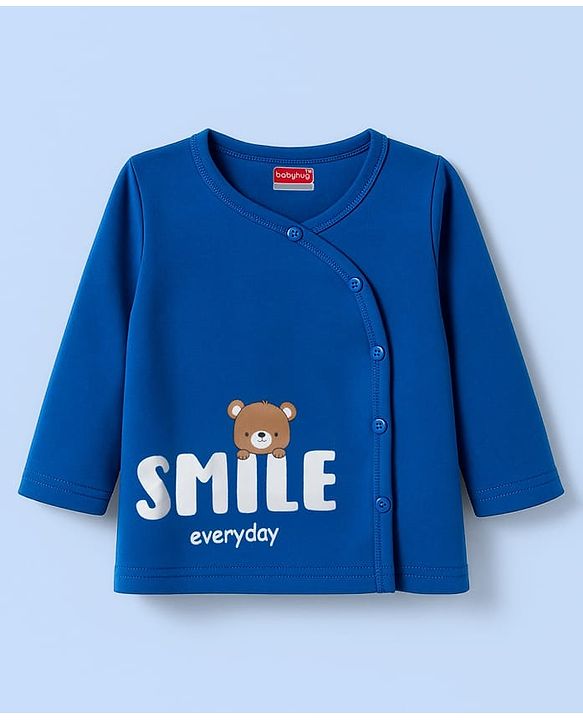 Babyhug 100% Cotton Knit Full Sleeves Front Open Jhablas with Animal Print & Stripes Pack of 3 - Rust Orange White & Blue