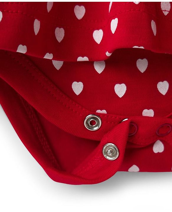 Babyhug Interlock Knit Full Sleeves Onesies With Leggings & Polka Dot Print - White