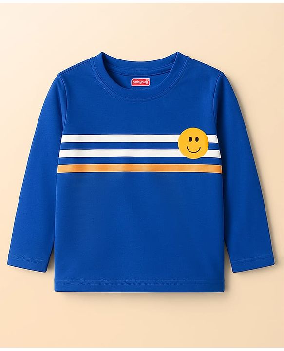 Babyhug 100 % Cotton Knit Full Sleeves T-Shirt with Stripes & Lets Have A Good Day Text Print Pack of 3 - Red White & Blue